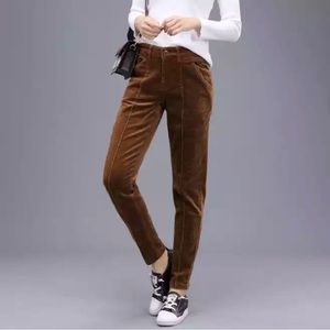 Stretchy fall brown corduroy pants